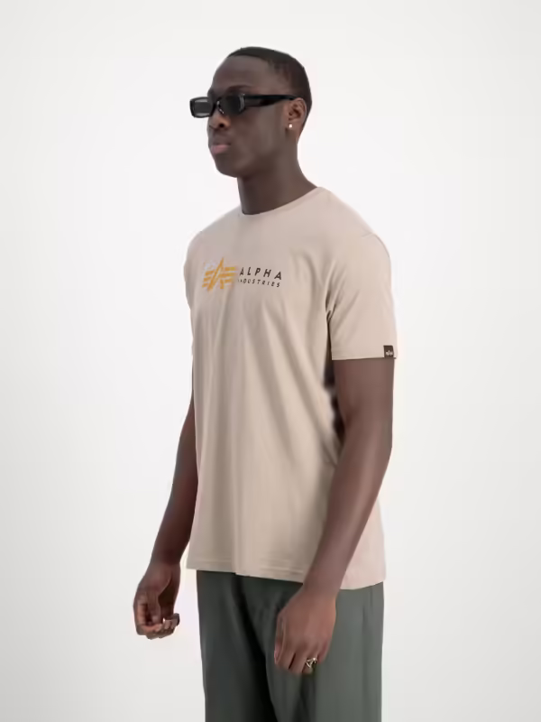 T-shirt Alpha Label vintage sand | Alpha Industries