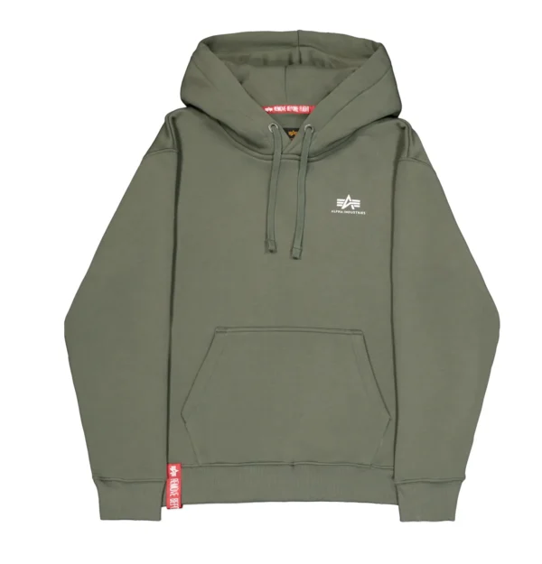 Φούτερ Basic Small Logo Hoodie Dark Olive | Alpha Industries