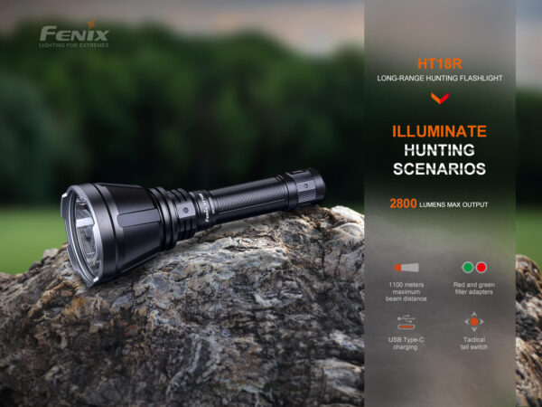 Φακός Fenix HT18R Επαναφορτιζόμενος με USB +ALG-18+AER-05