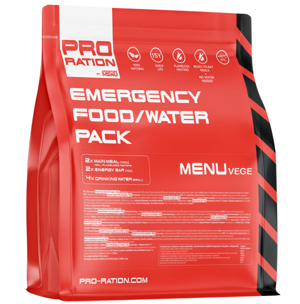 Τροφή Εκτάκτου Ανάγκης Pro Ration Emergency Food-Water Pack Menu VEGE Λήξη σε 15 Ετη