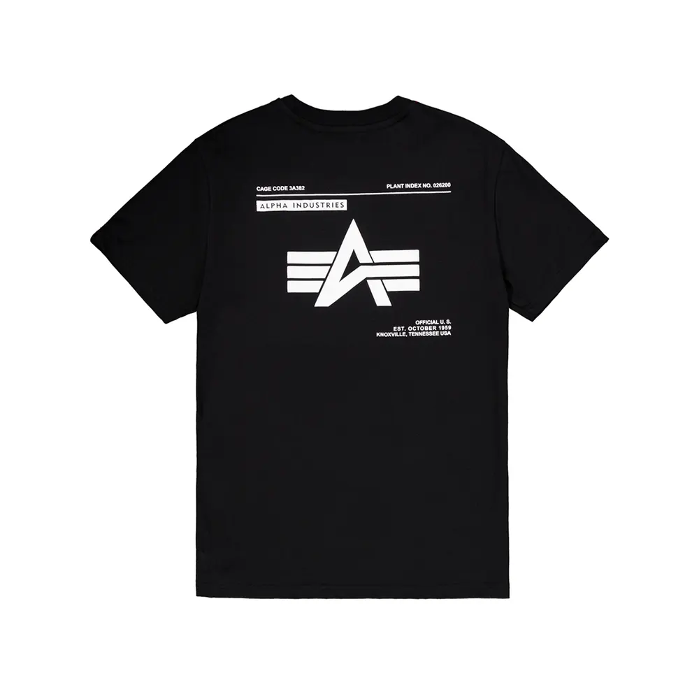 Label Backprint T-Shirt Black | Alpha Industries