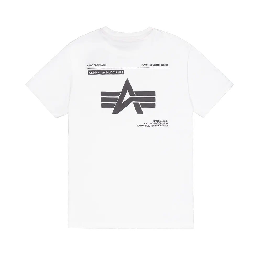 Label Backprint T-Shirt White | Alpha Industries
