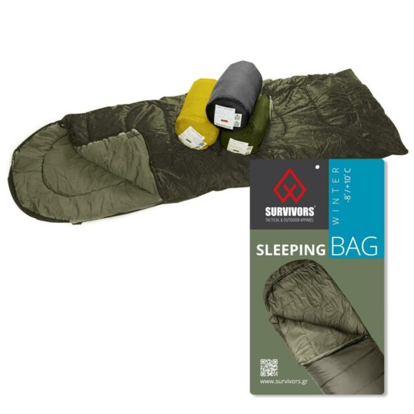 Υπνόσακος Winter -8/+10 °C ( 400gr ) Survivors Λαδί