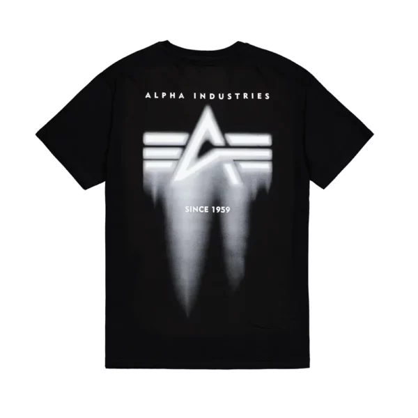 Spray Print T-Shirt Black/White | Alpha Industries
