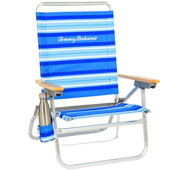 Tommy Bahama Καρέκλα Παραλίας Αλουμινίου 600D 32cm με Ξύλινα Μπράτσα & Ποτηροθήκη