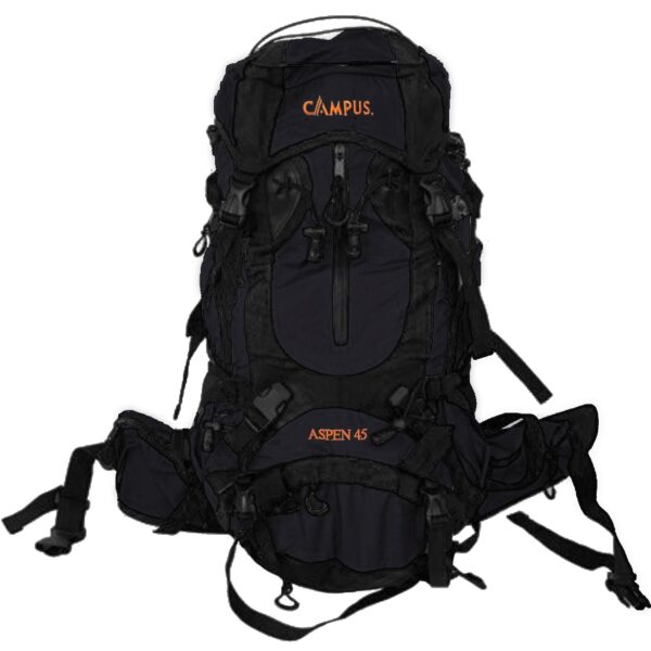 Campus Aspen 45 Μαύρο Σακίδιο Πλάτης 45L
